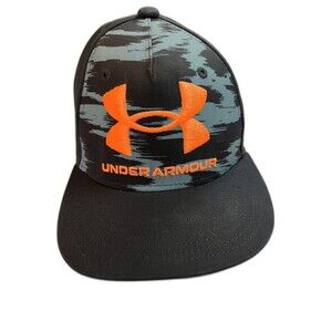 Under Armour Camo Black, Grey And Orange Snapback Hat